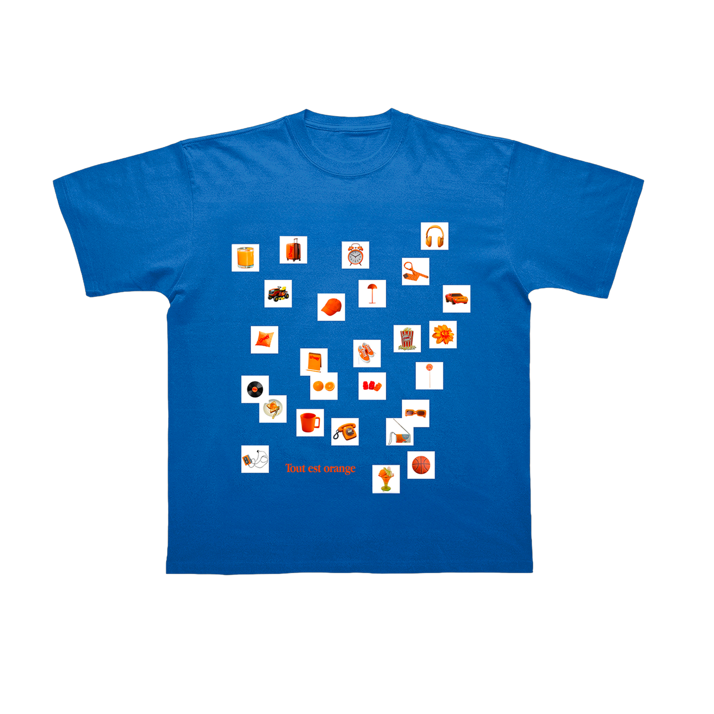 T-shirt « TOUT EST ORANGE » | bleu