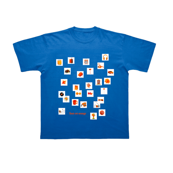 T-shirt « TOUT EST ORANGE » | bleu